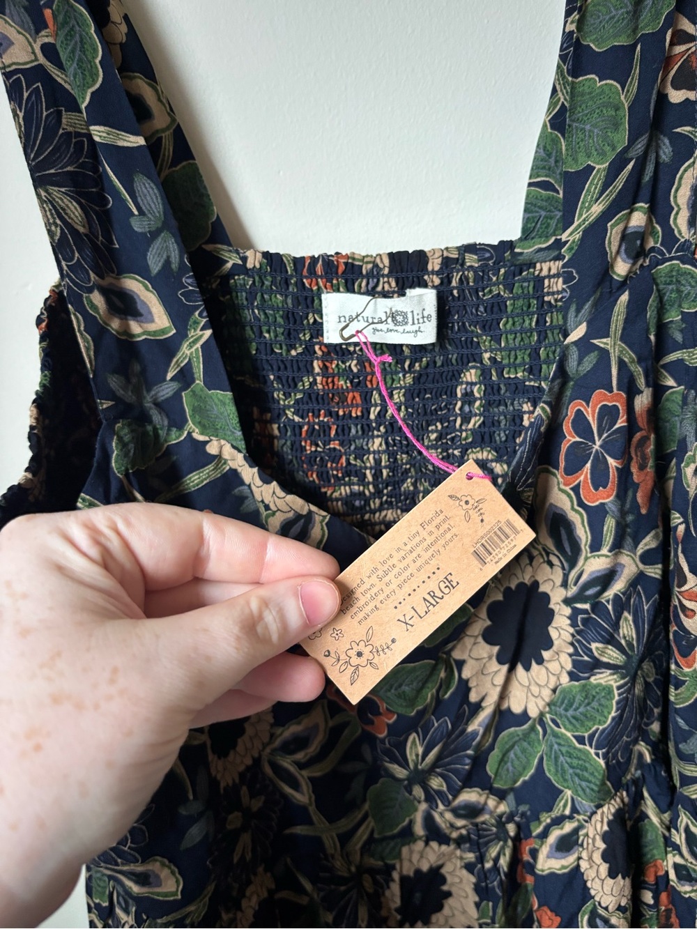Natural life navy floral print babydoll mini dress - Picture 4 of 4
